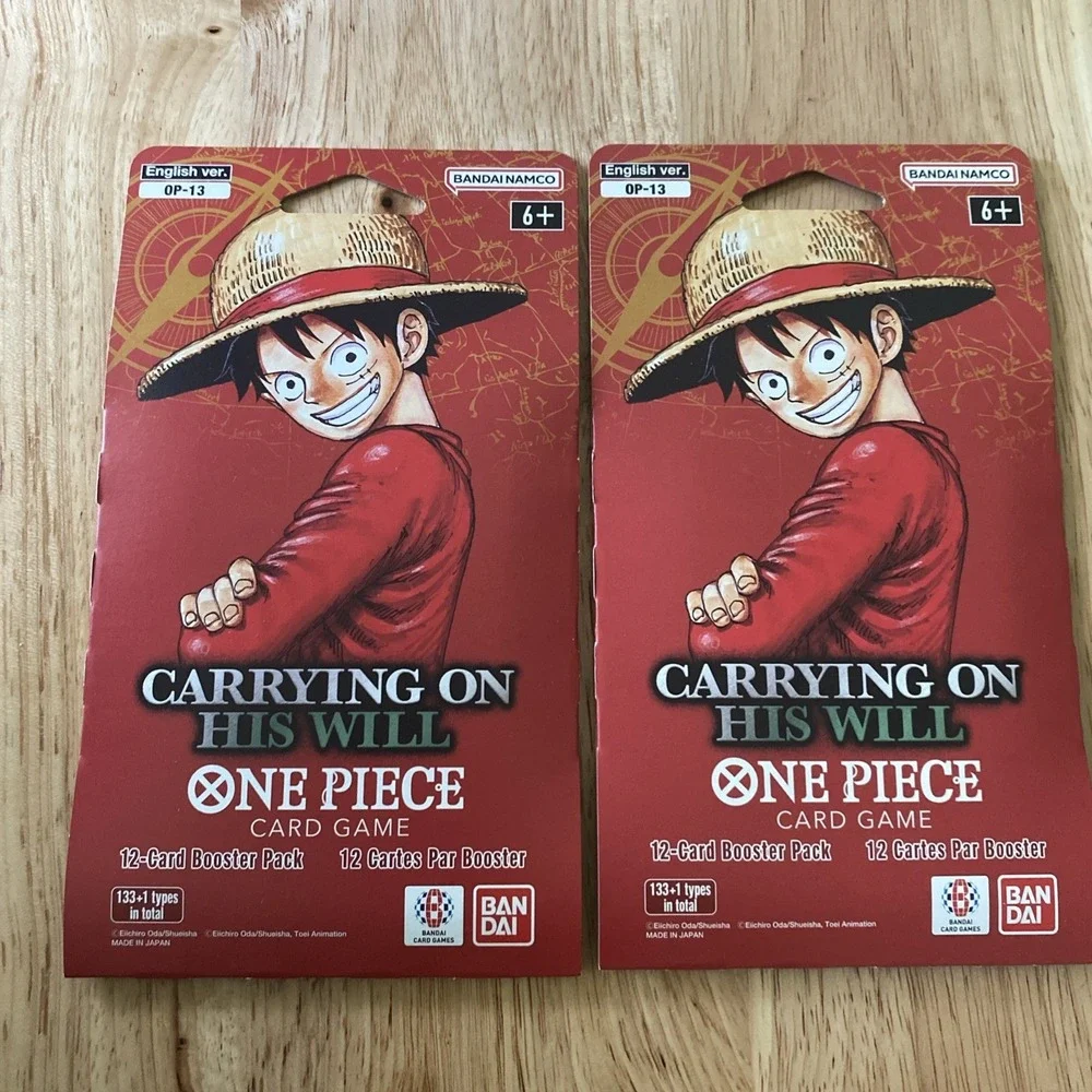 2x ENGLISH ONE PIECE Carrying On His Will Sleeved Booster Pack - OP-13